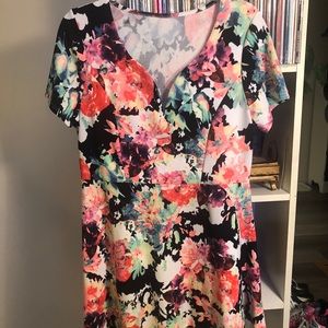 Floral stretchy skater dress
